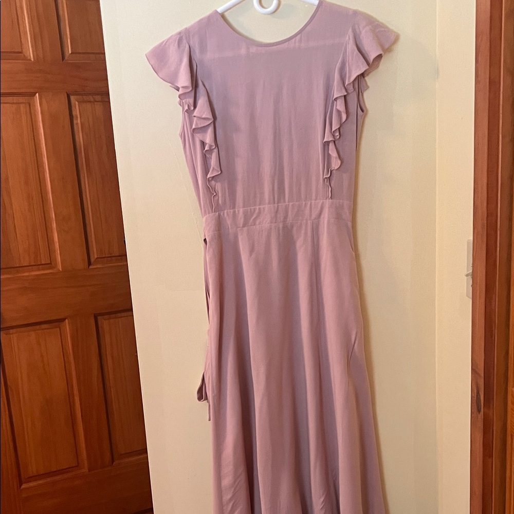 Chic Lavender Ruffle Sleeve Maxi Dress